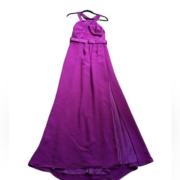 WHITE Vera wang halter cress cross back halter maxi dress s 8 purple formal - Picture 1 of 11